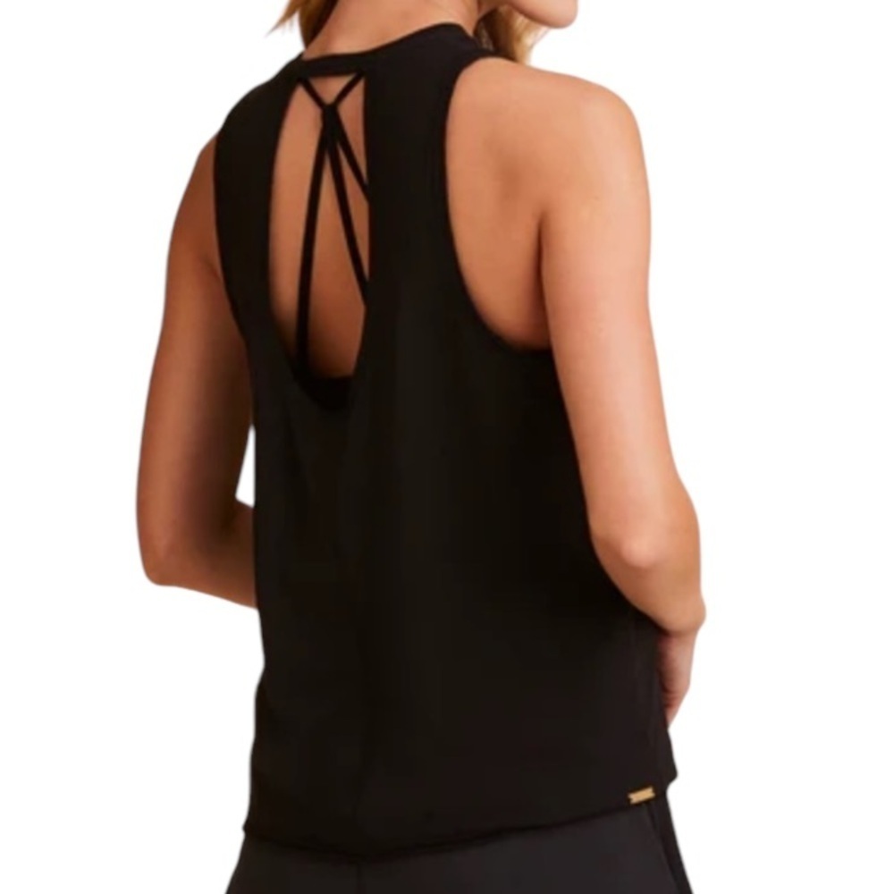 NWT ALALA Sleeveless Keyhole Muscle Atheletic Tank Black Size Small